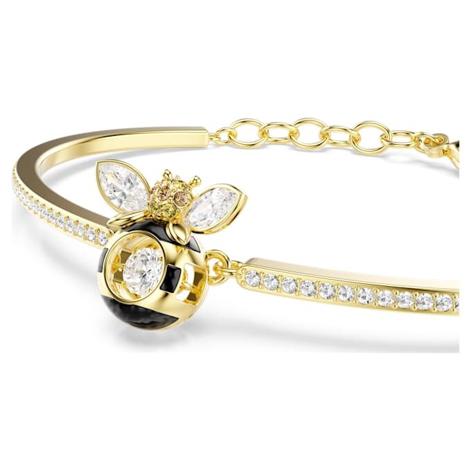 Idyllia Bangle Mixed Cuts, Bee, Multicolored, Gold-Tone Plated Idyllia Bangle Mixed Cuts, Bee, Multicolored, Gold-Tone Plated