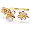 Idyllia Bangle Mixed Cuts, Flower, Multicolored, Gold-Tone Plated
