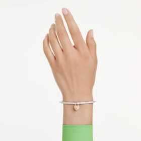 Idyllia Bangle Mixed Cuts, Heart, Pink, Mixed Metal Finish