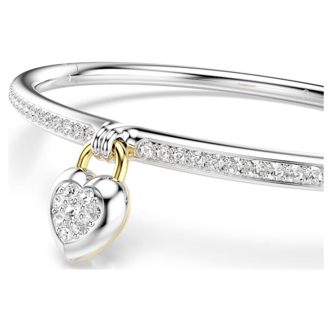 Idyllia Bangle Mixed Cuts, Heart, Pink, Mixed Metal Finish Idyllia Bangle Mixed Cuts, Heart, Pink, Mixed Metal Finish