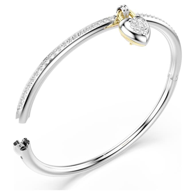 Idyllia Bangle Mixed Cuts, Heart, Pink, Mixed Metal Finish Idyllia Bangle Mixed Cuts, Heart, Pink, Mixed Metal Finish