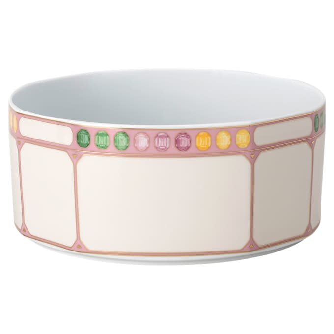 Idyllia Bowl Porcelain, Crystal Print Motif, Citron, Large, Multicolored Idyllia Bowl Porcelain, Crystal Print Motif, Citron, Large, Multicolored
