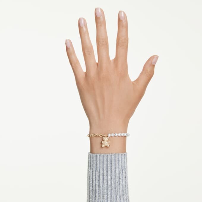 Idyllia Bracelet Crystal Pearl, Round Cut, Teddy, Gold Tone, Gold-Tone Plated Idyllia Bracelet Crystal Pearl, Round Cut, Teddy, Gold Tone, Gold-Tone Plated