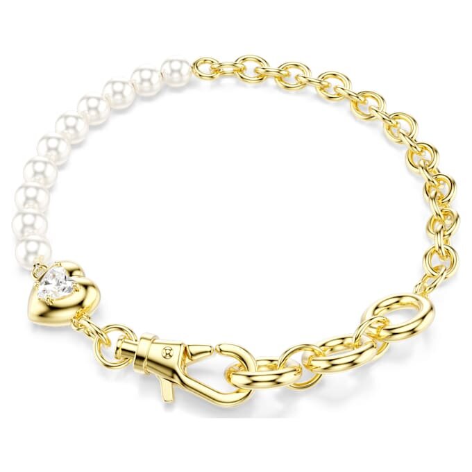 Idyllia Bracelet Crystal Pearl, White, Gold-Tone Plated Idyllia Bracelet Crystal Pearl, White, Gold-Tone Plated