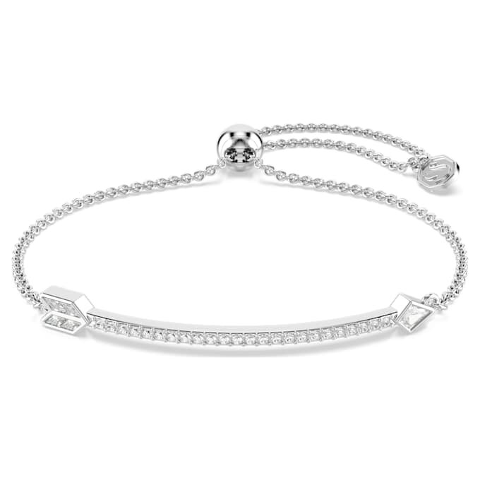 Idyllia Bracelet Mixed Cuts, Arrow, White, Rhodium Plated Idyllia Bracelet Mixed Cuts, Arrow, White, Rhodium Plated