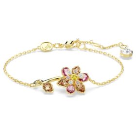 Idyllia Bracelet Mixed Cuts, Flower, Multicolored, Gold-Tone Plated Idyllia Bracelet Mixed Cuts, Flower, Multicolored, Gold-Tone Plated