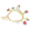 Idyllia Bracelet Mixed Cuts, Mixed Motifs, Multicolored, Gold-Tone Plated