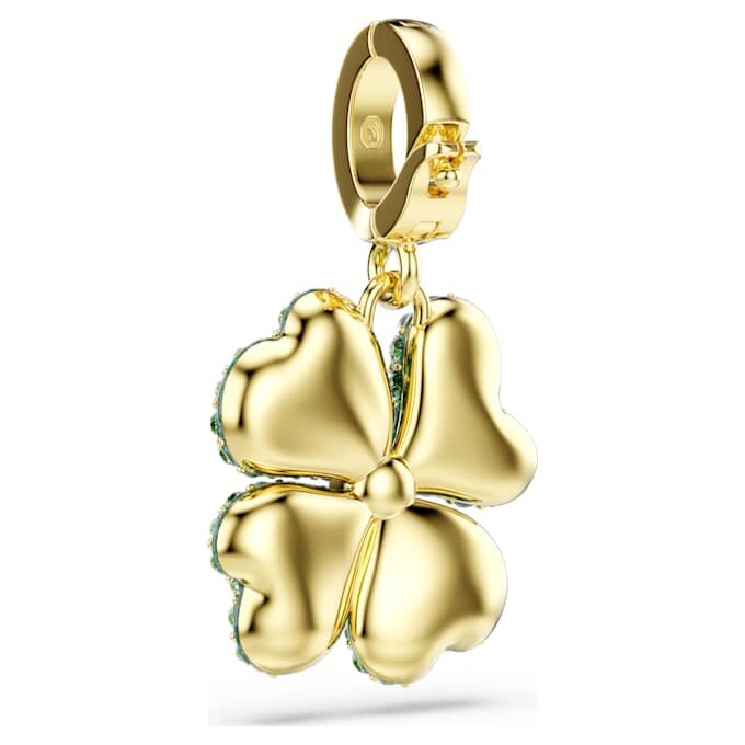 Idyllia Charm Clover, Green, Gold-Tone Plated Idyllia Charm Clover, Green, Gold-Tone Plated