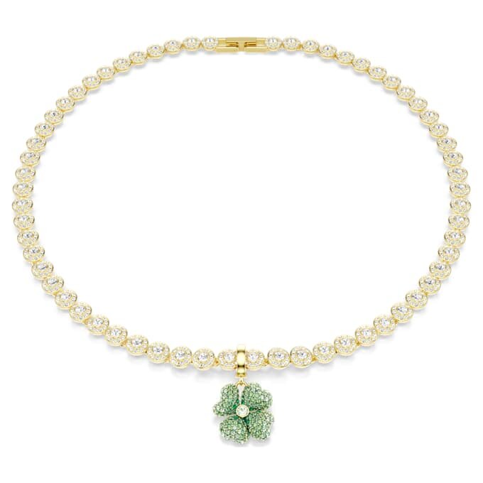Idyllia Charm Clover, Green, Gold-Tone Plated Idyllia Charm Clover, Green, Gold-Tone Plated