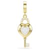 Idyllia Charm Mixed Cuts, Heart with Key, White, Gold-Tone Plated Idyllia Charm Mixed Cuts, Heart with Key, White, Gold-Tone Plated