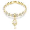 Idyllia Charm Mixed Cuts, Heart with Key, White, Gold-Tone Plated Idyllia Charm Mixed Cuts, Heart with Key, White, Gold-Tone Plated