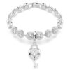 Idyllia Charm Mixed Cuts, Heart with Key, White, Rhodium Plated Idyllia Charm Mixed Cuts, Heart with Key, White, Rhodium Plated