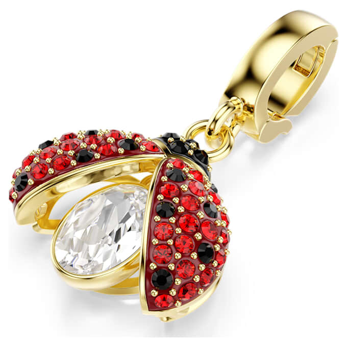 Idyllia Charm Mixed Cuts, Ladybug, Red, Gold-Tone Plated Idyllia Charm Mixed Cuts, Ladybug, Red, Gold-Tone Plated