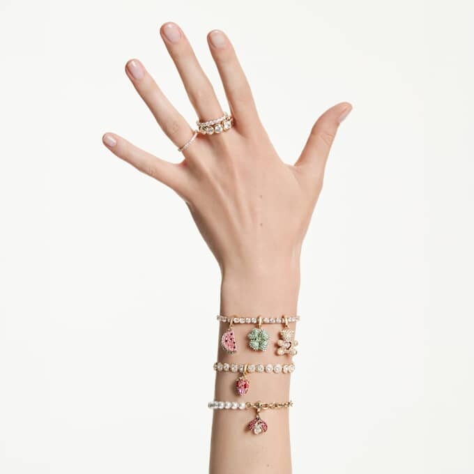 Idyllia Charm Mixed Cuts, Strawberry, Red, Gold-Tone Plated Idyllia Charm Mixed Cuts, Strawberry, Red, Gold-Tone Plated
