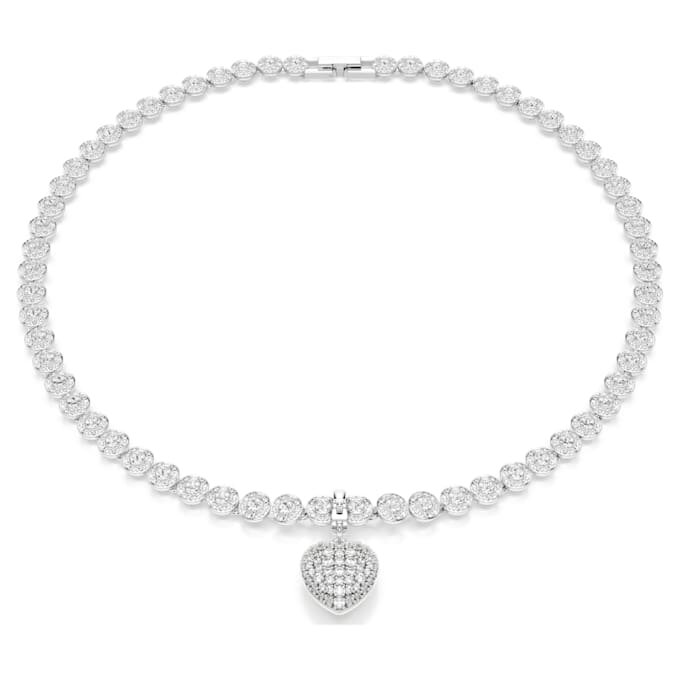 Idyllia Charm Mixed Cuts, Pearl-Colored Coating, Heart, White, Rhodium Plated Idyllia Charm Mixed Cuts, Pearl-Colored Coating, Heart, White, Rhodium Plated