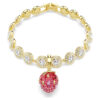 Idyllia Charm Mixed Cuts, Strawberry, Red, Gold-Tone Plated Idyllia Charm Mixed Cuts, Strawberry, Red, Gold-Tone Plated