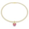 Idyllia Charm Round Cut, Heart, Pink, Gold-Tone Plated Idyllia Charm Round Cut, Heart, Pink, Gold-Tone Plated