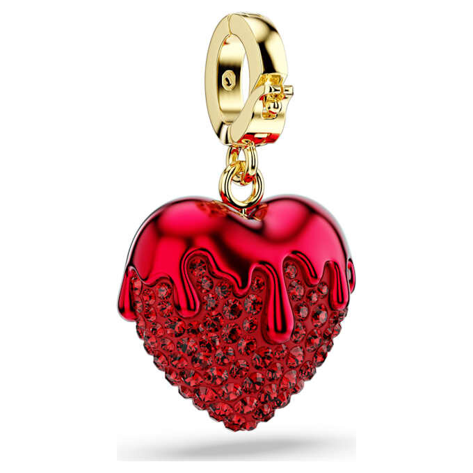 Idyllia Charm Round Cut, Heart, Red, Gold-Tone Plated Idyllia Charm Round Cut, Heart, Red, Gold-Tone Plated