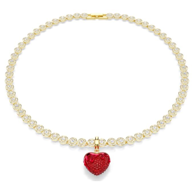 Idyllia Charm Round Cut, Heart, Red, Gold-Tone Plated Idyllia Charm Round Cut, Heart, Red, Gold-Tone Plated