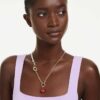 Idyllia Charm Round Cut, Heart, Red, Gold-Tone Plated Idyllia Charm Round Cut, Heart, Red, Gold-Tone Plated