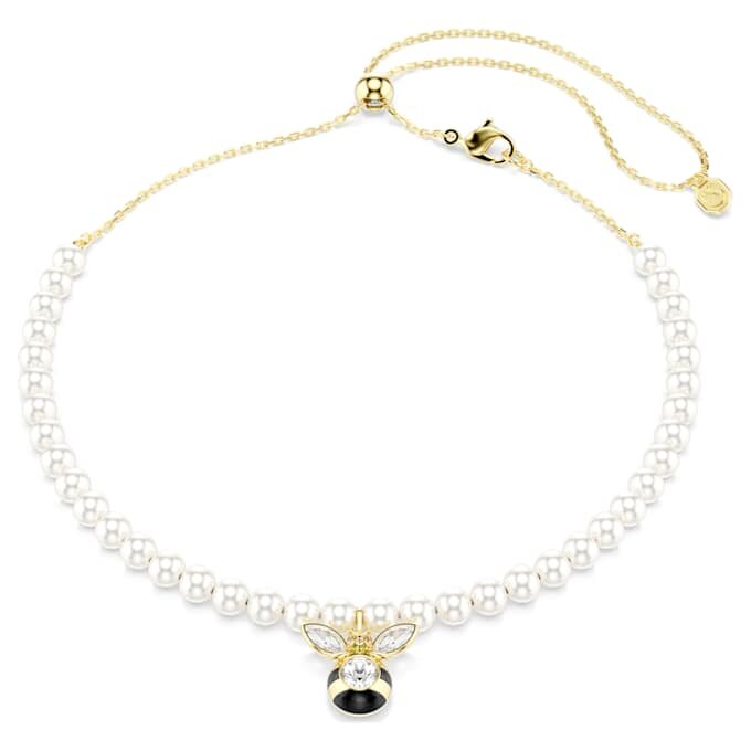 Idyllia Choker Crystal Pearl, Mixed Cuts, Bee, White, Gold-Tone Plated Idyllia Choker Crystal Pearl, Mixed Cuts, Bee, White, Gold-Tone Plated