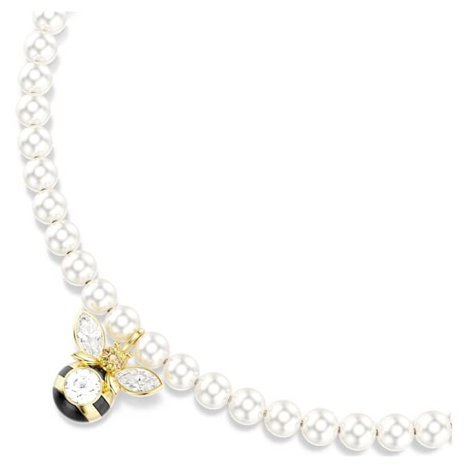 Idyllia Choker Crystal Pearl, Mixed Cuts, Bee, White, Gold-Tone Plated Idyllia Choker Crystal Pearl, Mixed Cuts, Bee, White, Gold-Tone Plated
