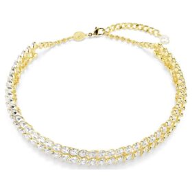 Idyllia Choker Oval Cut, White, Gold-Tone Plated Idyllia Choker Oval Cut, White, Gold-Tone Plated