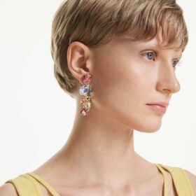 Idyllia Clip Earrings Mixed Cuts, Fruit, Ladybug, Multicolored, Gold-Tone Plated