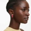 Idyllia Clip Earrings Red, Gold-Tone Plated