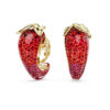 Idyllia Clip Earrings Red, Gold-Tone Plated
