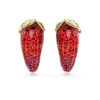 Idyllia Clip Earrings Red, Gold-Tone Plated