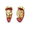 Idyllia Clip Earrings Red, Gold-Tone Plated