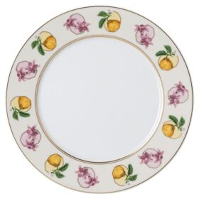 Idyllia Dessert Plate Porcelain, Crystal Print Motif, Lily Citron, Multicolored