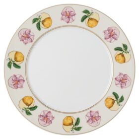 Idyllia Dinner Plate Porcelain, Crystal Print Motif, Lily Citron, Multicolored