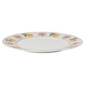 Idyllia Dinner Plate Porcelain, Crystal Print Motif, Lily Citron, Multicolored