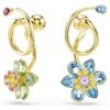 Idyllia Drop Earrings Asymmetrical Design, Mixed Cuts, Flower, Multicolored, Gold-Tone Plated Idyllia Drop Earrings Asymmetrical Design, Mixed Cuts, Flower, Multicolored, Gold-Tone Plated