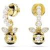Idyllia Drop Earrings Crystal Pearl, Mixed Cuts, Bee, Multicolored, Gold-Tone Plated Idyllia Drop Earrings Crystal Pearl, Mixed Cuts, Bee, Multicolored, Gold-Tone Plated