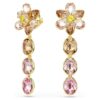 Idyllia Drop Earrings Mixed Cuts, Flower, Multicolored, Gold-Tone Plated Idyllia Drop Earrings Mixed Cuts, Flower, Multicolored, Gold-Tone Plated