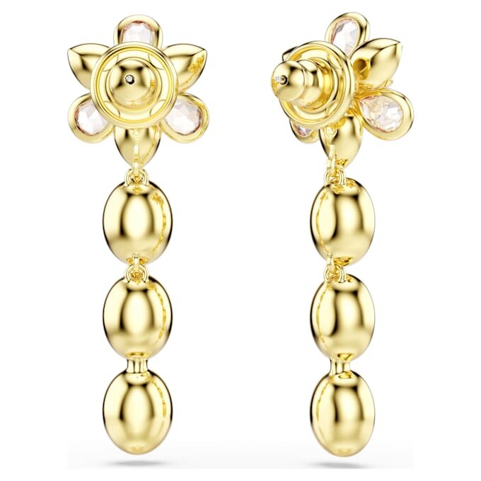 Idyllia Drop Earrings Mixed Cuts, Flower, Multicolored, Gold-Tone Plated Idyllia Drop Earrings Mixed Cuts, Flower, Multicolored, Gold-Tone Plated