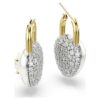 Idyllia Drop Earrings Mixed Cuts, Heart, White, Gold-Tone Plated Idyllia Drop Earrings Mixed Cuts, Heart, White, Gold-Tone Plated