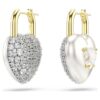 Idyllia Drop Earrings Mixed Cuts, Heart, White, Gold-Tone Plated Idyllia Drop Earrings Mixed Cuts, Heart, White, Gold-Tone Plated