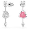 Idyllia Drop Earrings Mixed Cuts, Heart with Arrow, White, Rhodium Plated Idyllia Drop Earrings Mixed Cuts, Heart with Arrow, White, Rhodium Plated
