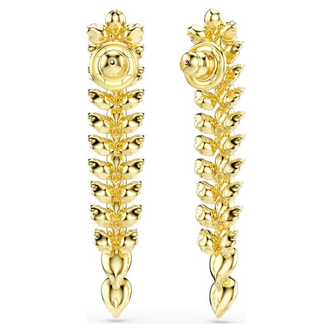 Idyllia Drop Earrings Mixed Cuts, Long, White, Gold-Tone Plated Idyllia Drop Earrings Mixed Cuts, Long, White, Gold-Tone Plated