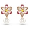 Idyllia Earring Jackets Crystal Pearl, Mixed Cuts, Flower, Multicolored, Rose Gold-Tone Plated Idyllia Earring Jackets Crystal Pearl, Mixed Cuts, Flower, Multicolored, Rose Gold-Tone Plated