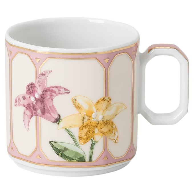 Idyllia Espresso Cup with Saucer Porcelain, Crystal Print Motif, Citron, Multicolored Idyllia Espresso Cup with Saucer Porcelain, Crystal Print Motif, Citron, Multicolored