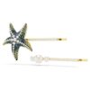 Idyllia Hair Pin Set (2), Crystal Pearls, Starfish, Multicolored, Gold-Tone Plated Idyllia Hair Pin Set (2), Crystal Pearls, Starfish, Multicolored, Gold-Tone Plated
