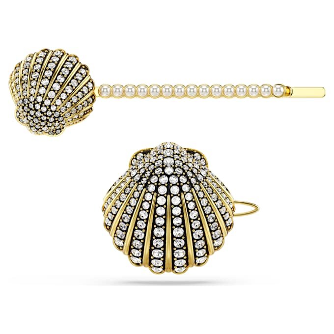 Idyllia Hair Pin Set (2), Shell, White, Mixed Metal Finish Idyllia Hair Pin Set (2), Shell, White, Mixed Metal Finish