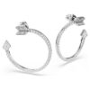 Idyllia Hoop Earrings Mixed Cuts, Arrow, White, Rhodium Plated Idyllia Hoop Earrings Mixed Cuts, Arrow, White, Rhodium Plated