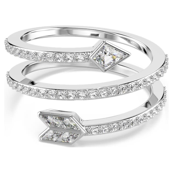 Idyllia Motif Ring Mixed Cuts, Arrow, White, Rhodium Plated Idyllia Motif Ring Mixed Cuts, Arrow, White, Rhodium Plated
