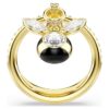 Idyllia Motif Ring Mixed Cuts, Bee, Multicolored, Gold-Tone Plated